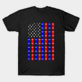 Skateboard Skateboarding Skater American Flag Patriotic T-Shirt